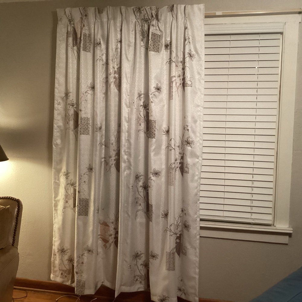 Mid century modern draperies 2 double panels and 4 single panels